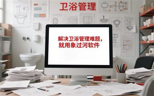 衛(wèi)浴倉(cāng)庫(kù)，中間出現(xiàn)標(biāo)題“解決衛(wèi)浴管理難題，就用象過河軟件”“象過河軟件”為紅色_看圖王.jpeg